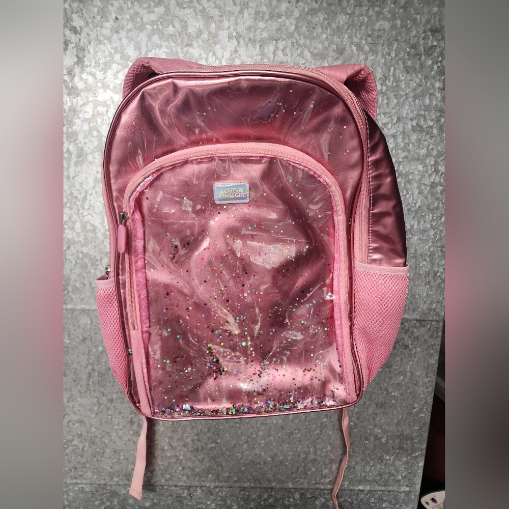 Love @ First Sight Pink Glitter Bookbag